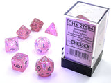 Chessex Borealis - Pink/Silver Luminary - Polyhedral 7-Die Set